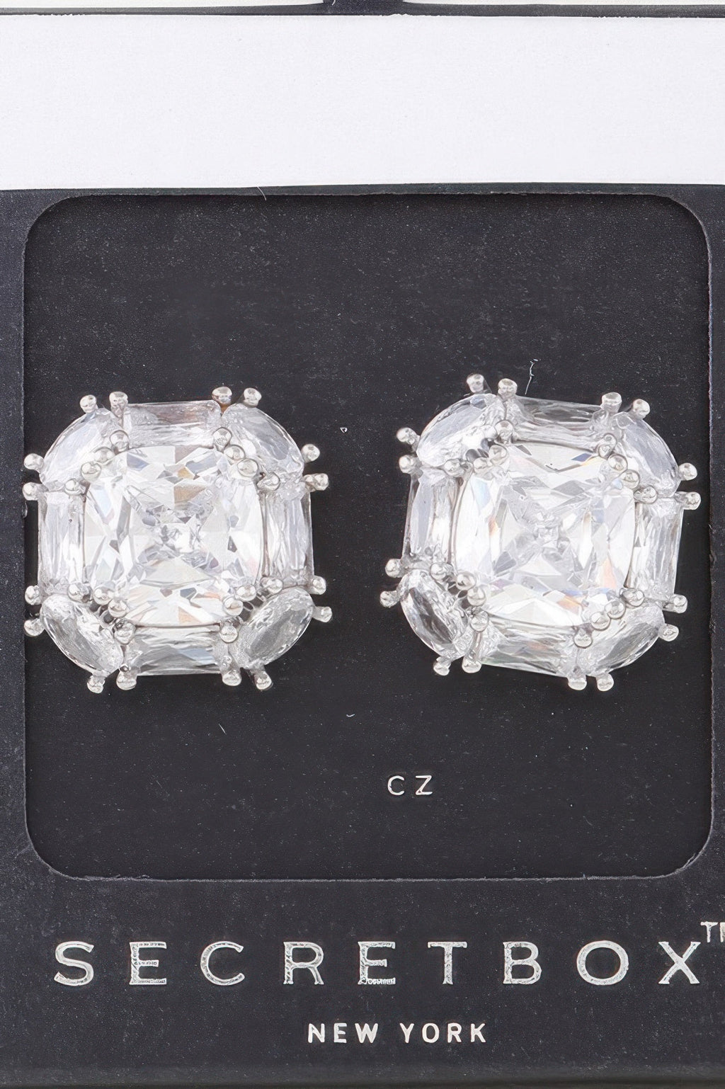 Double Cubic Rhinestone Stud Earrings