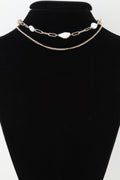 Double Pearl Chain Necklace