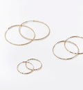 Etched Hoop Earring Set Gold Color