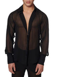 Men's Full Size Collared Neck Long Sleeve Shirt Plus Size
