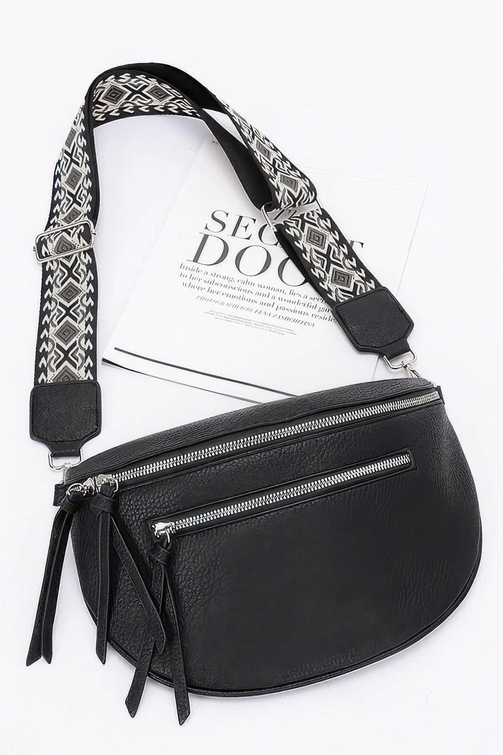 Faux Leather Crossbody Bag Belt