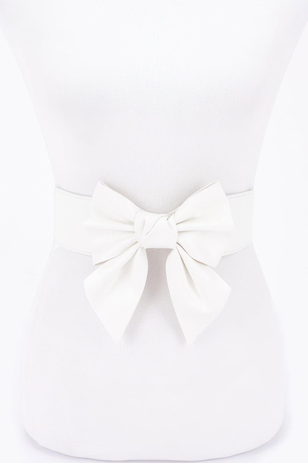 Faux Leather Ribbon Elastic Belt