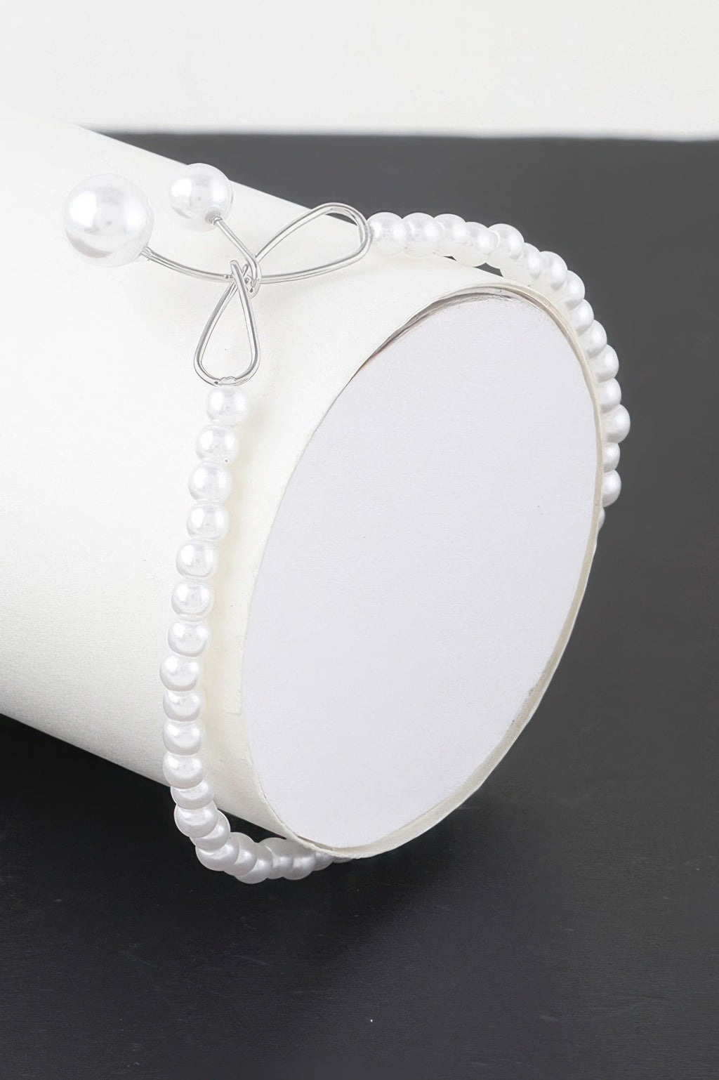 Faux Pearl Bow Bracelet