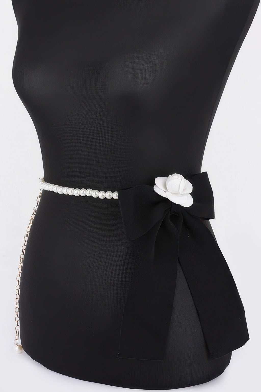 Flower Ribbon Faux Pearl Belt