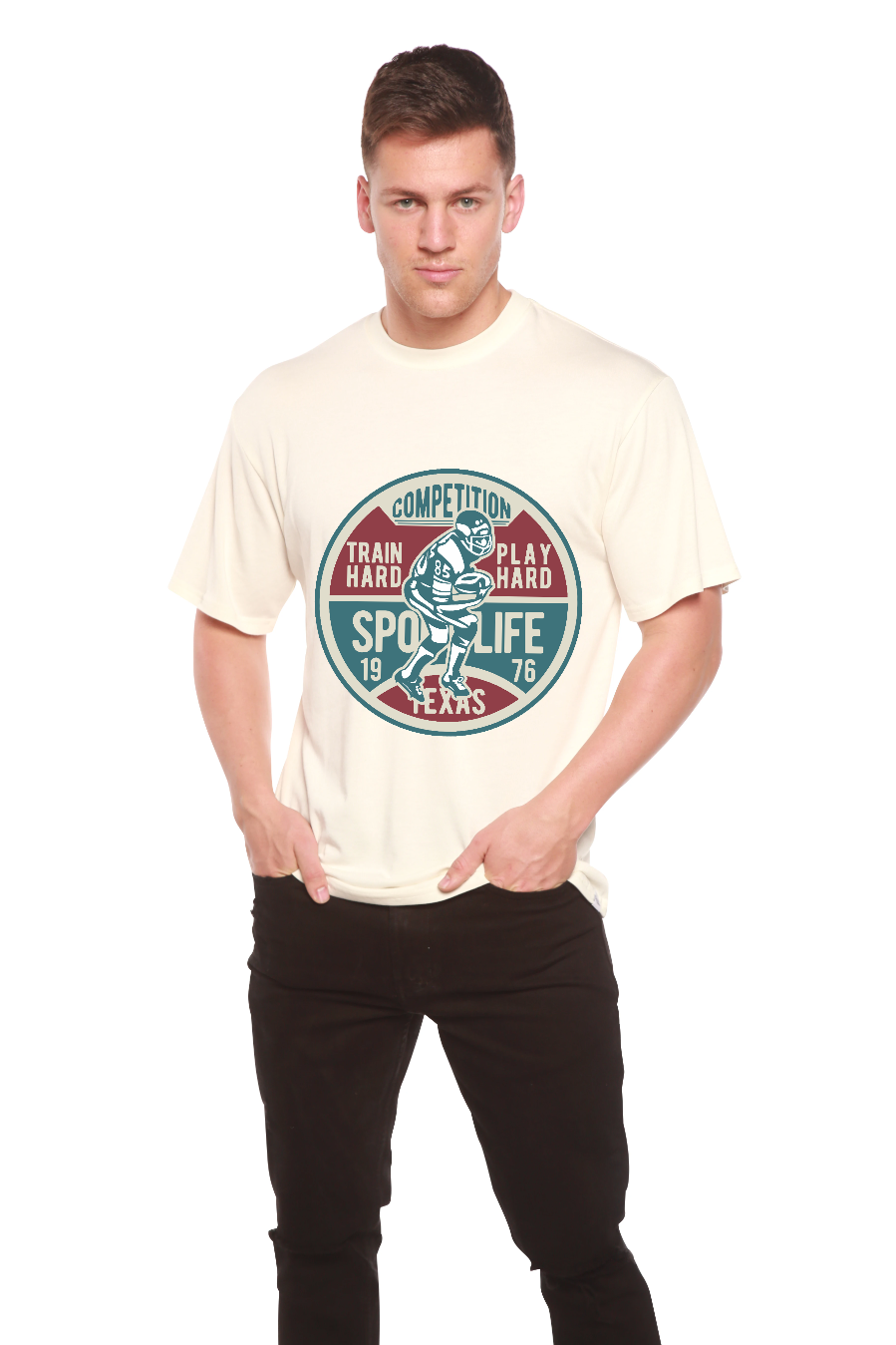 Football Competition Men's Bamboo Viscose/Organic Cotton Short Sleeve Graphic T-Shirt