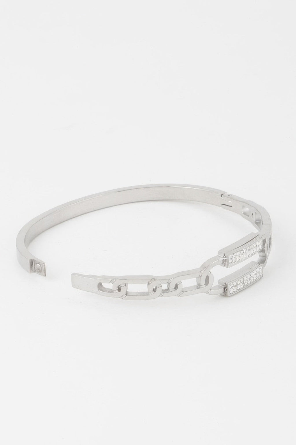 Jeweled Curb Chain Clasp Bracelet