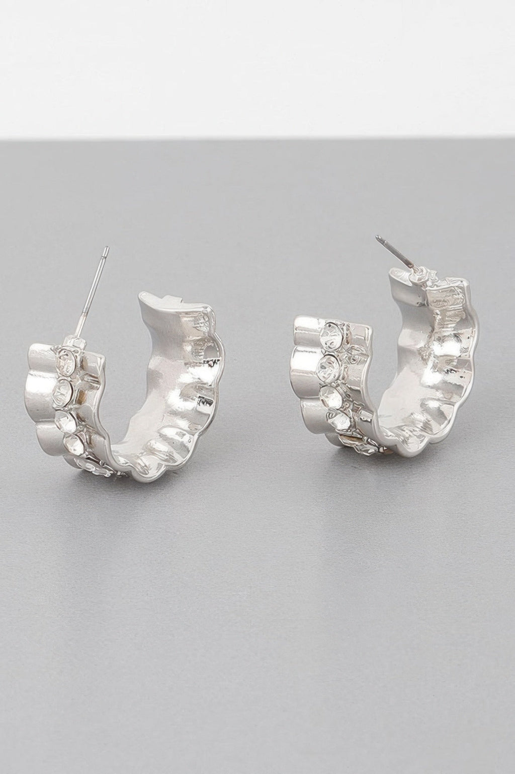 Jeweled Lace Hoop Earrings