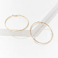 Etched Hoop Earrings / Gold Color 2.5"