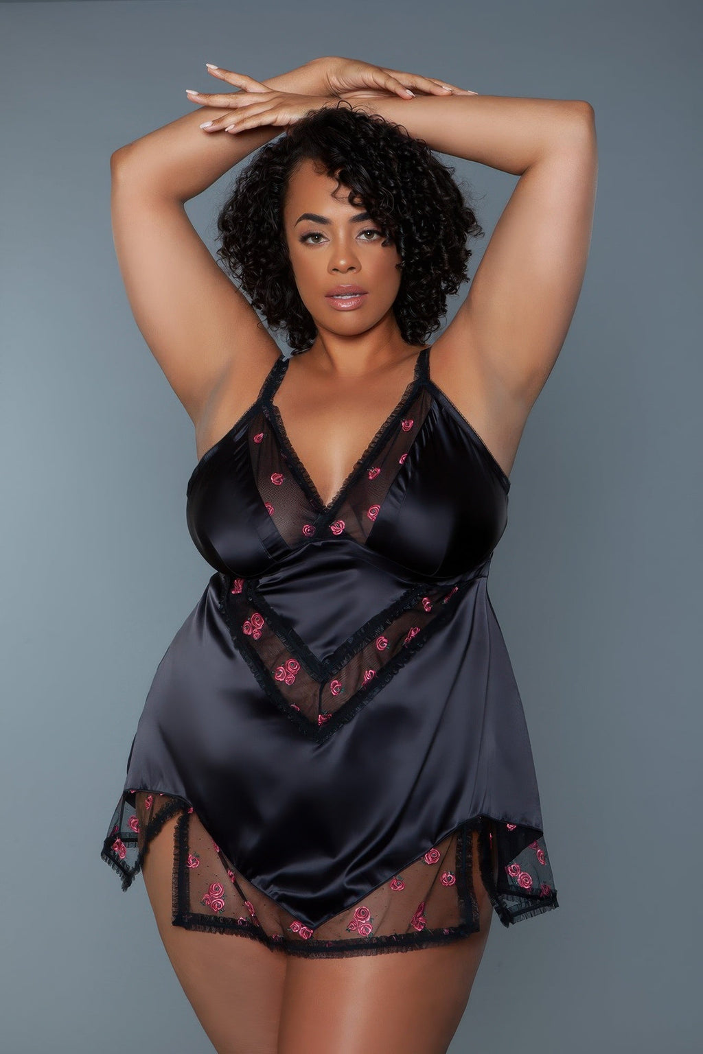 Plus Size Black Katherine Babydoll