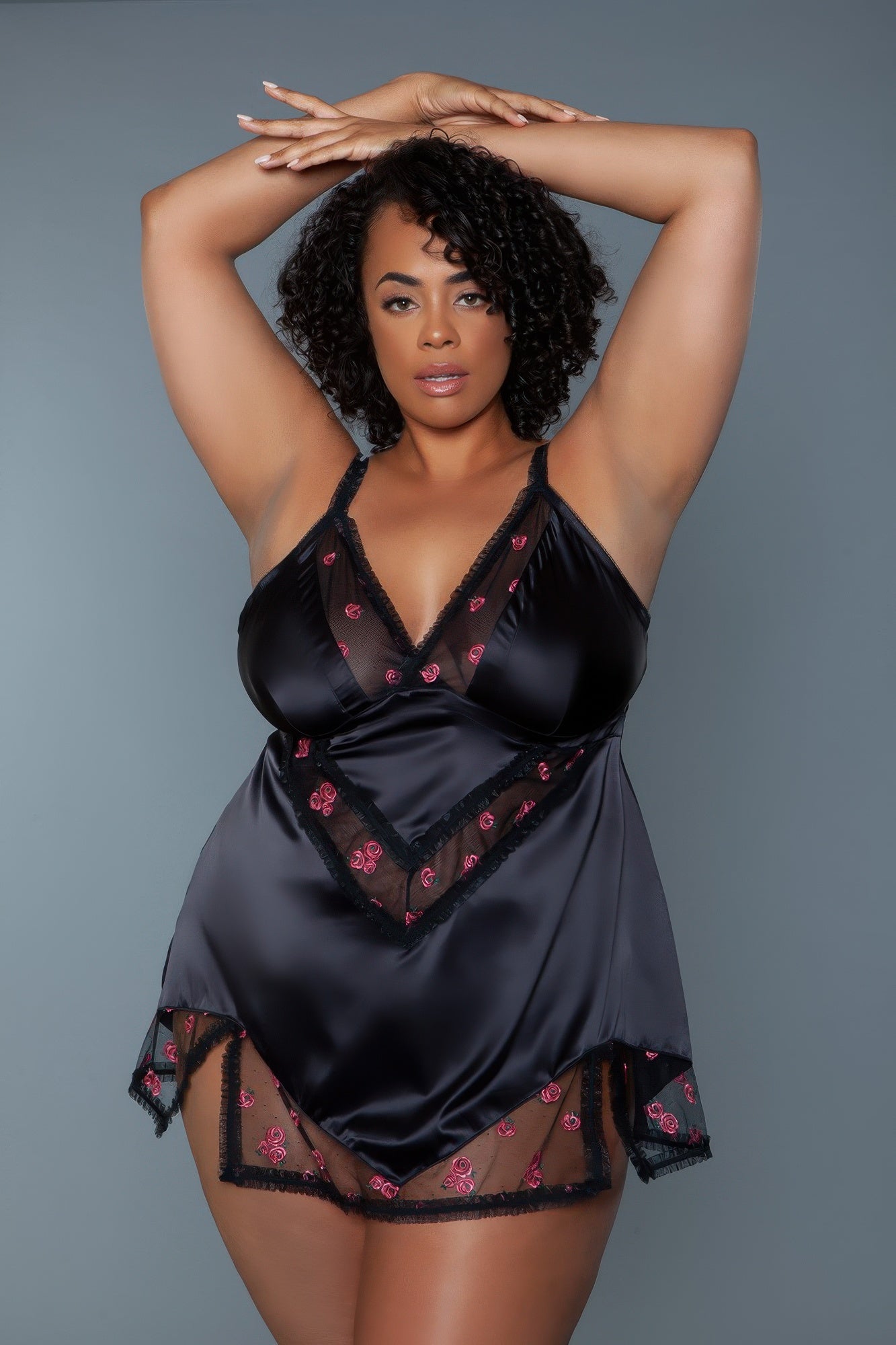 Plus Size Black Katherine Babydoll
