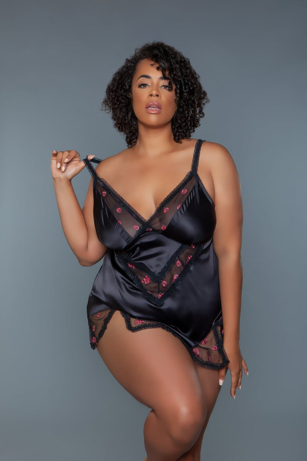 Plus Size Black Katherine Babydoll