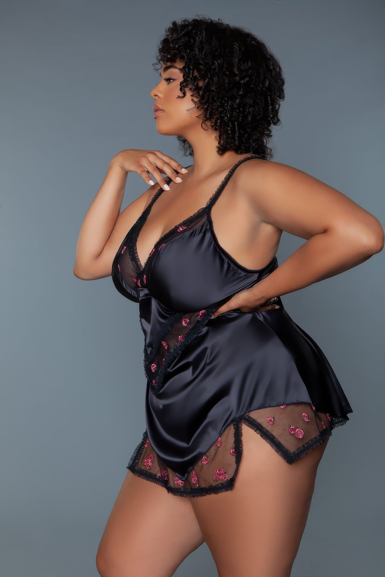 Plus Size Black Katherine Babydoll