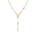 RMZ GOLD NYC 14K Gold Multicolor Virgin Mary Necklace - Made In Brazil