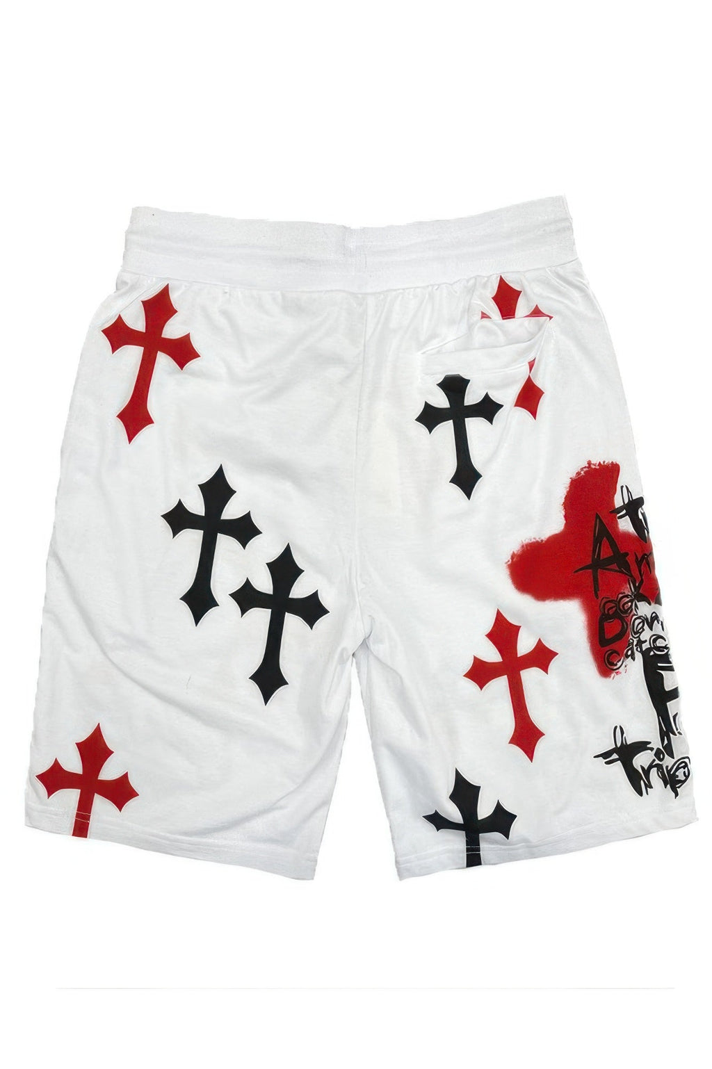 Mens Chrome Cross Skull Shorts