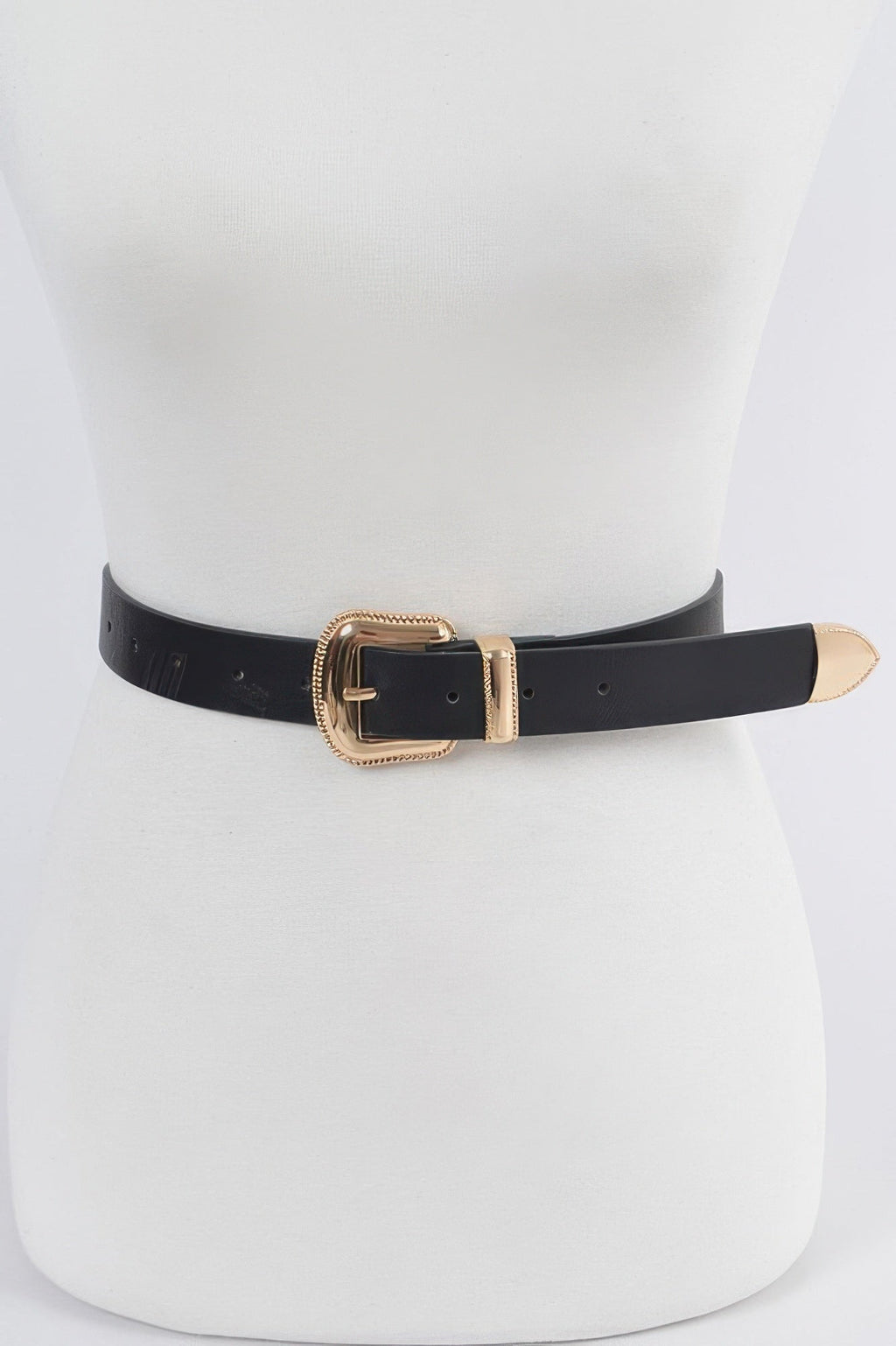 Metal Faux Leather Belt