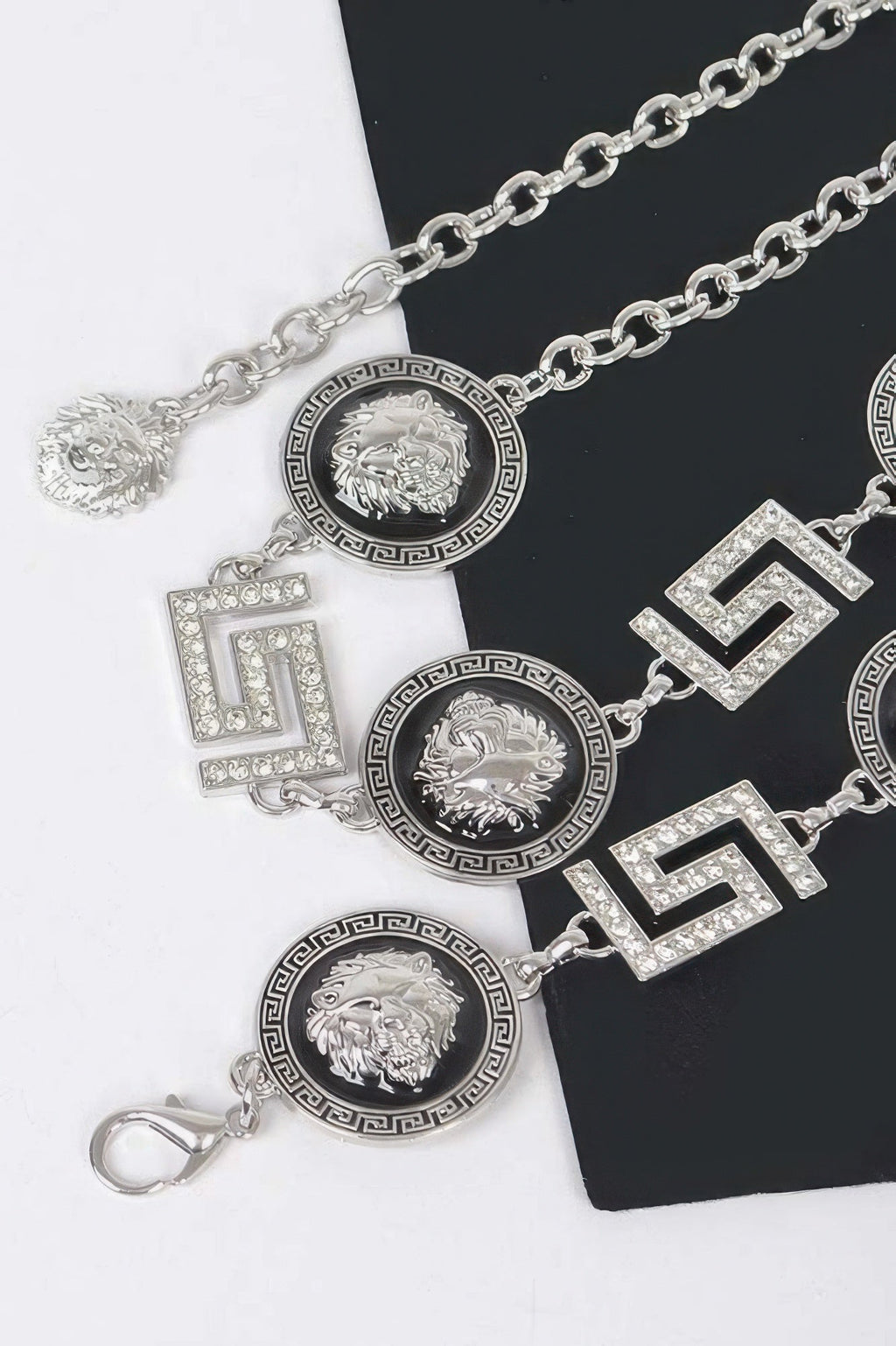 Metal Rhinestone Plus Size Chain Belt