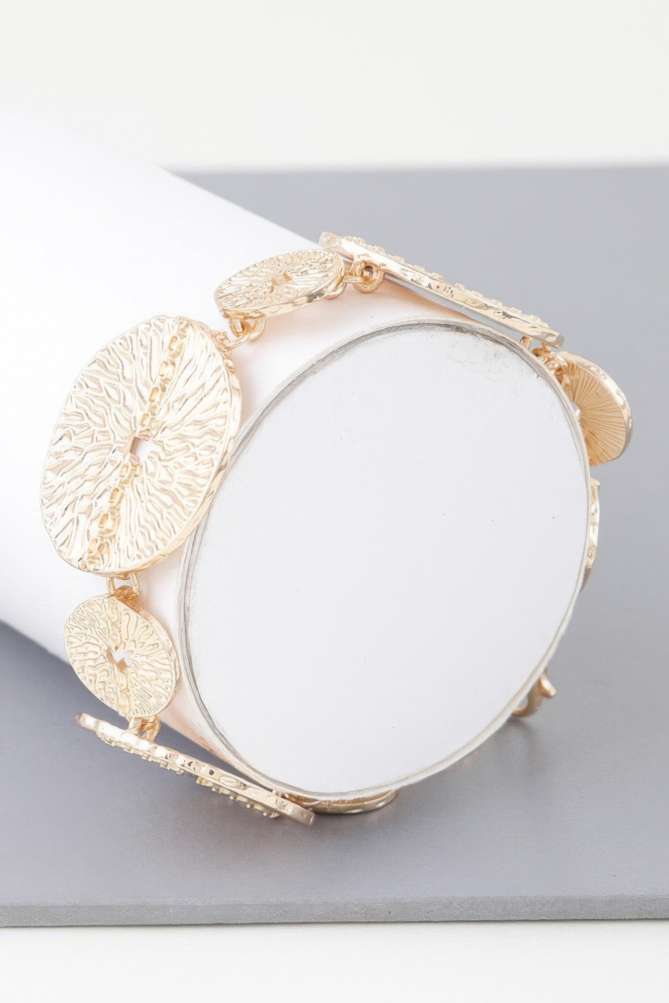 Multi Hammered Disc Bracelet
