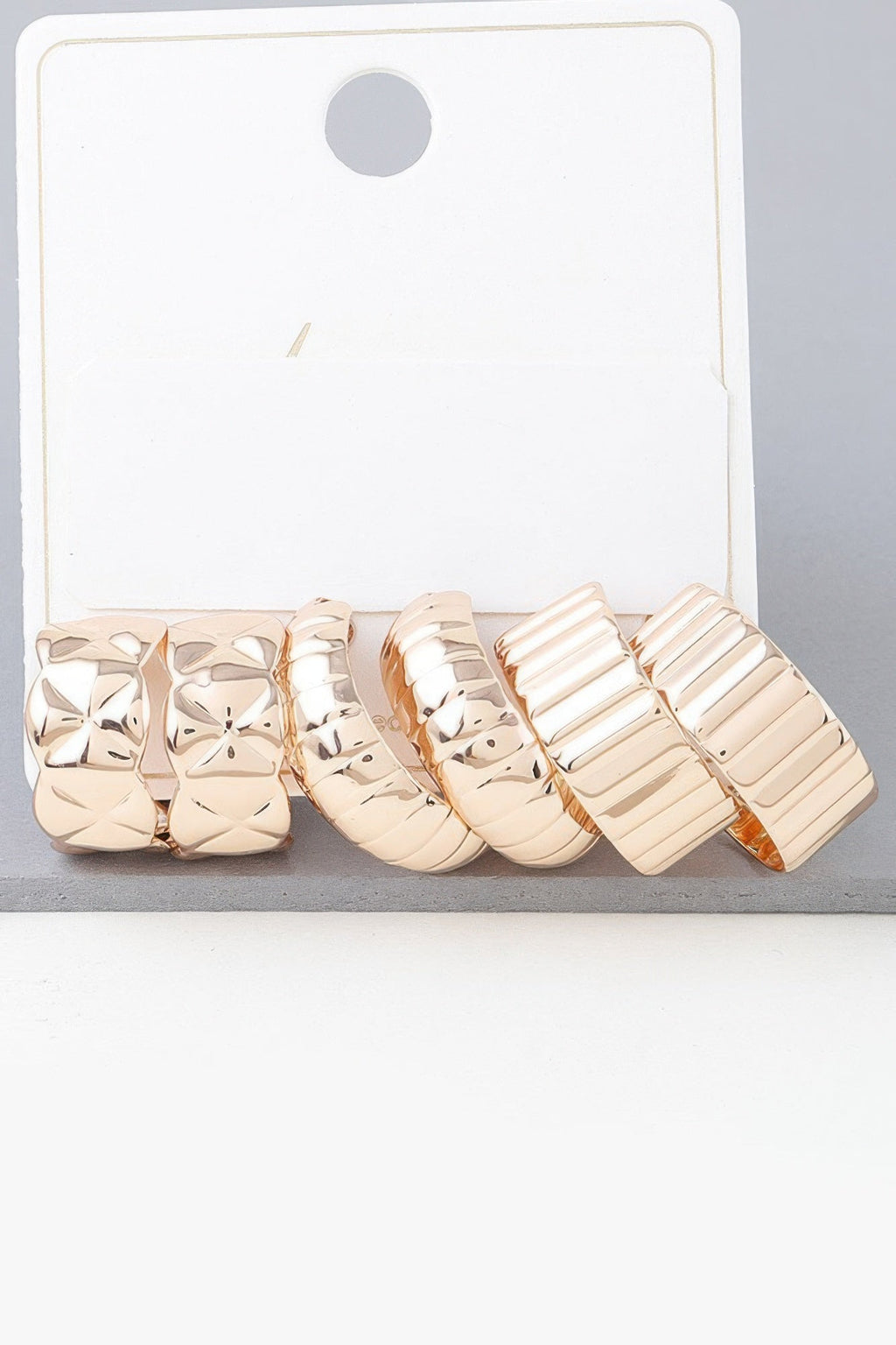 Multi Quilted Hoop Earrings Set