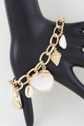 Multi Seashell Charm Chain Bracelet