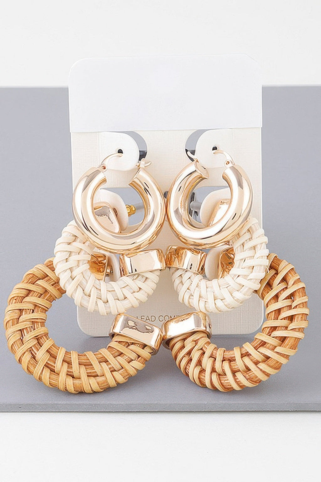 Multi Triple Weaved Hoop Earrings Set