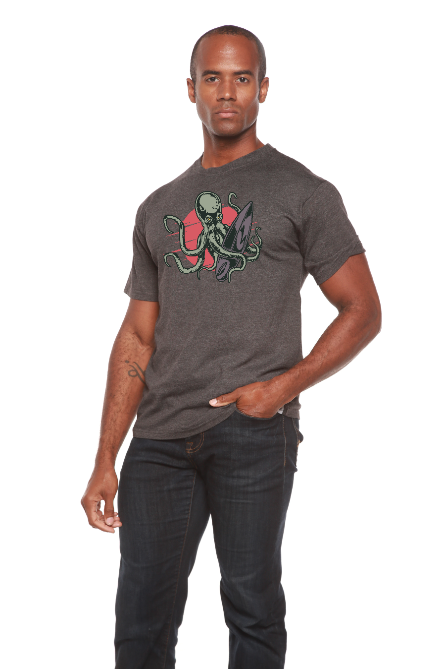 Octopus Men's Bamboo Viscose/Organic Cotton Short Sleeve Graphic T-Shirt