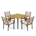 5 Pieces Patio Dining Set with Cushions and 1.9 inches Umbrella Hole