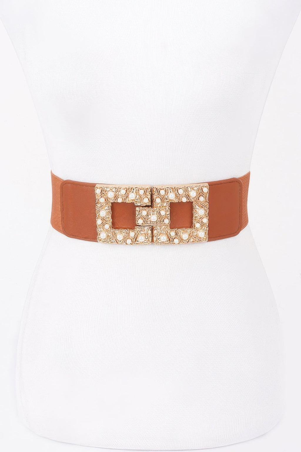 Pearl Metal Buckle Elastic Belt