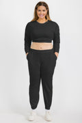 Plus Size French Terry Pullover & Joggers Set