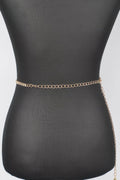 Rhinestone Heart Chain Belt
