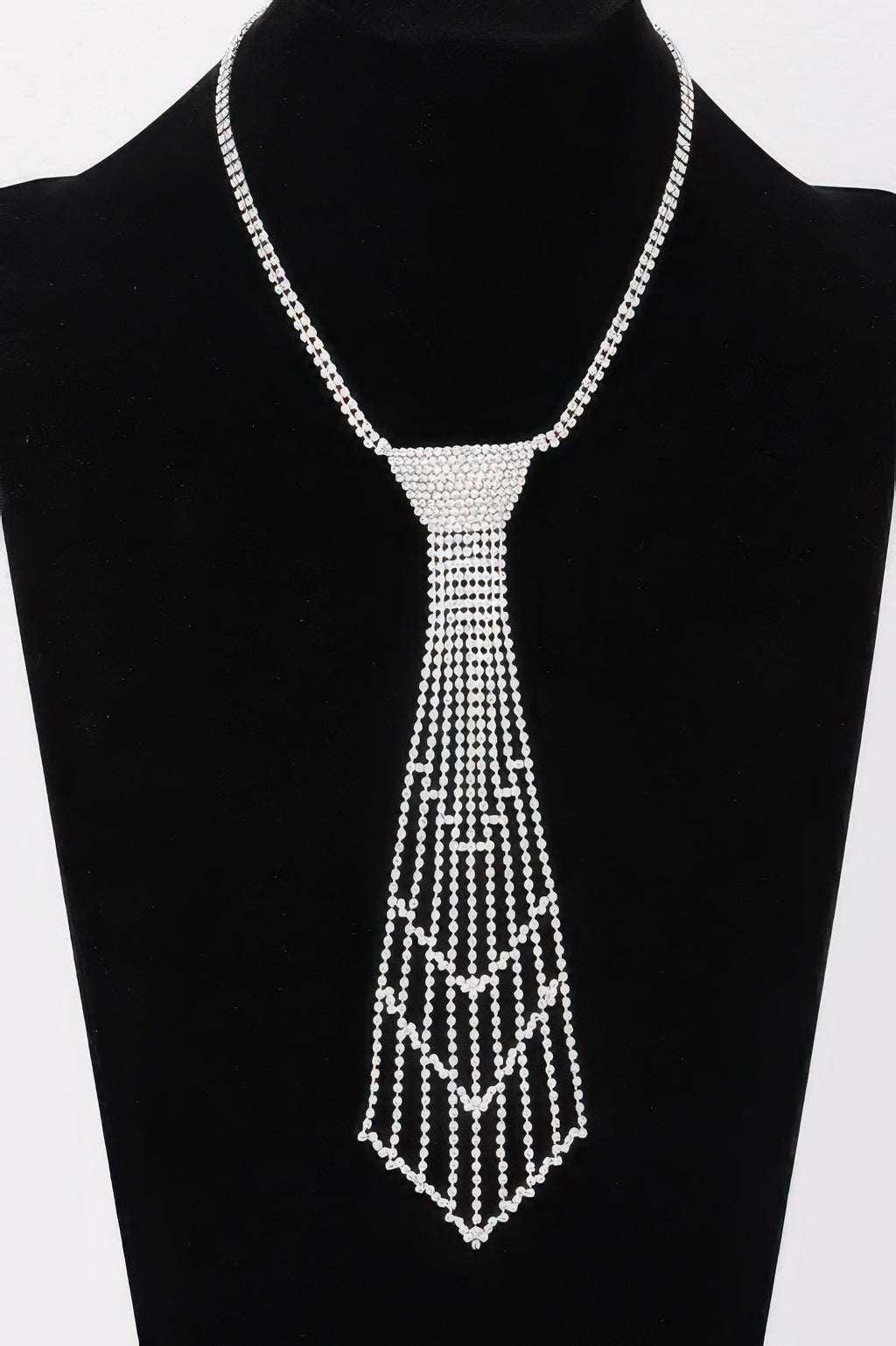 Rhinestone Necktie Necklace