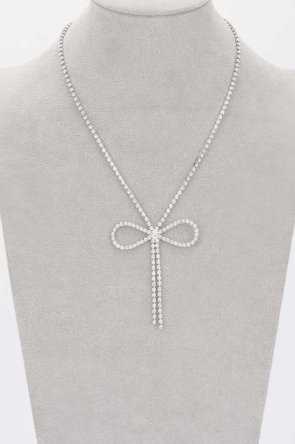 Rhinestone Ribbon Necklace