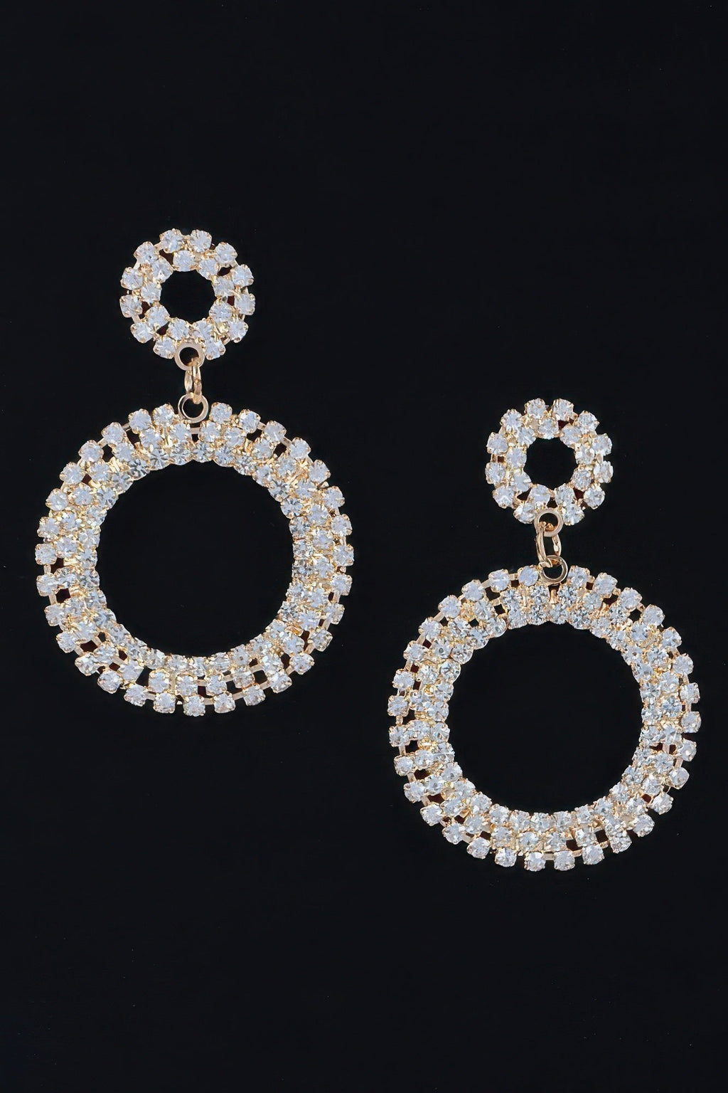 Rhinestone Round Circle Dangle Earrings