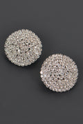 Round Shape Rhinestone Stud Earrings