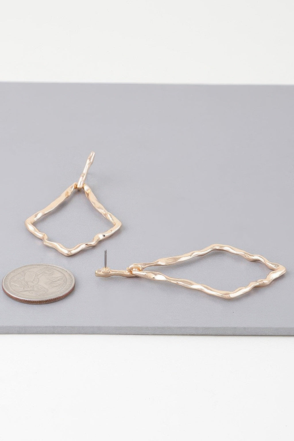 Shiny Hammered Kite Earrings