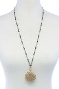 Stylish Sunflower Pendant Beaded Necklace