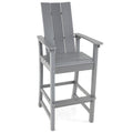 Tall Adirondack Chair Outdoor Bar Stool with Ergonomic Backrest for Backyard-Gray