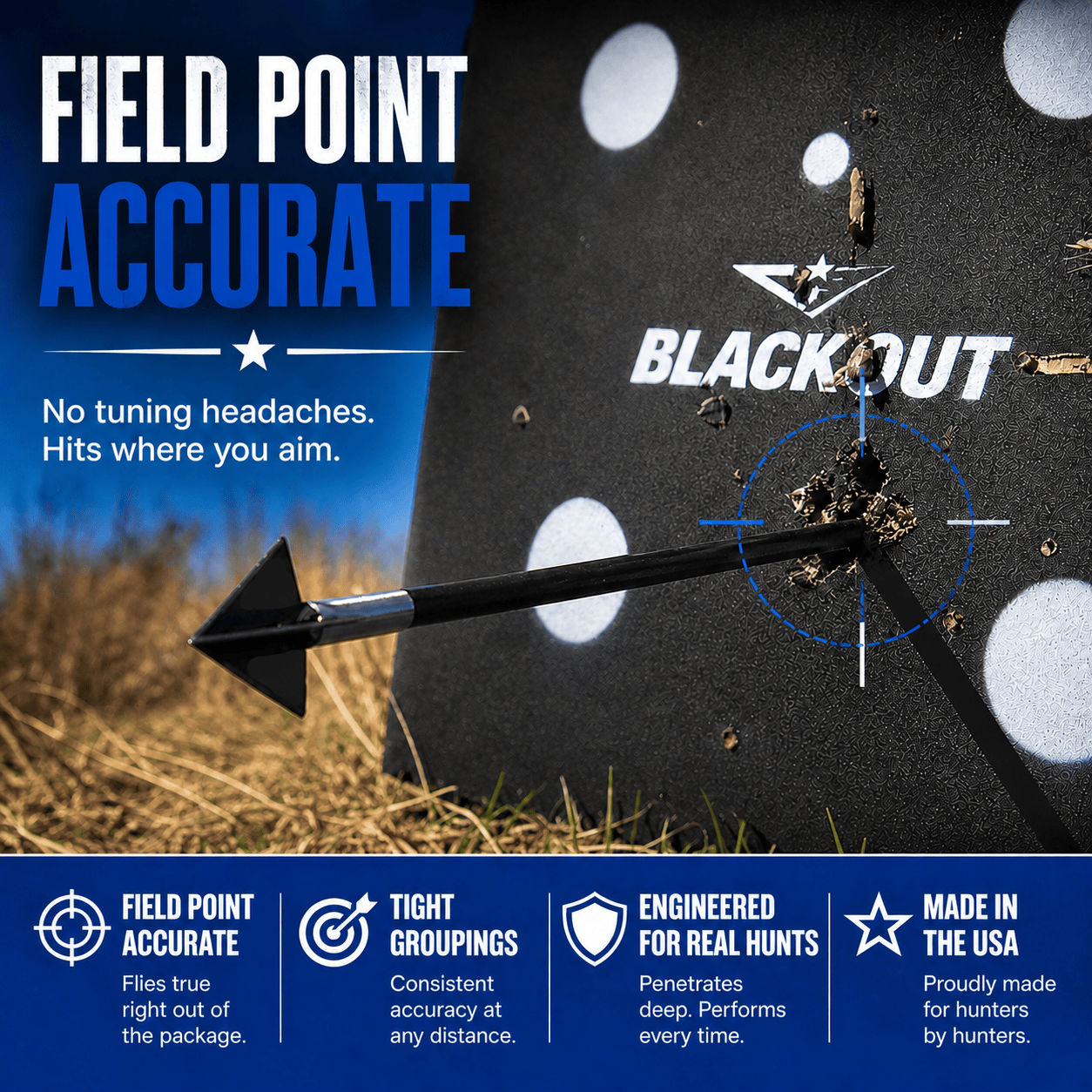 TOTA | 150 grain XL broadhead | 1-3/16-inch solid | fixed blade
