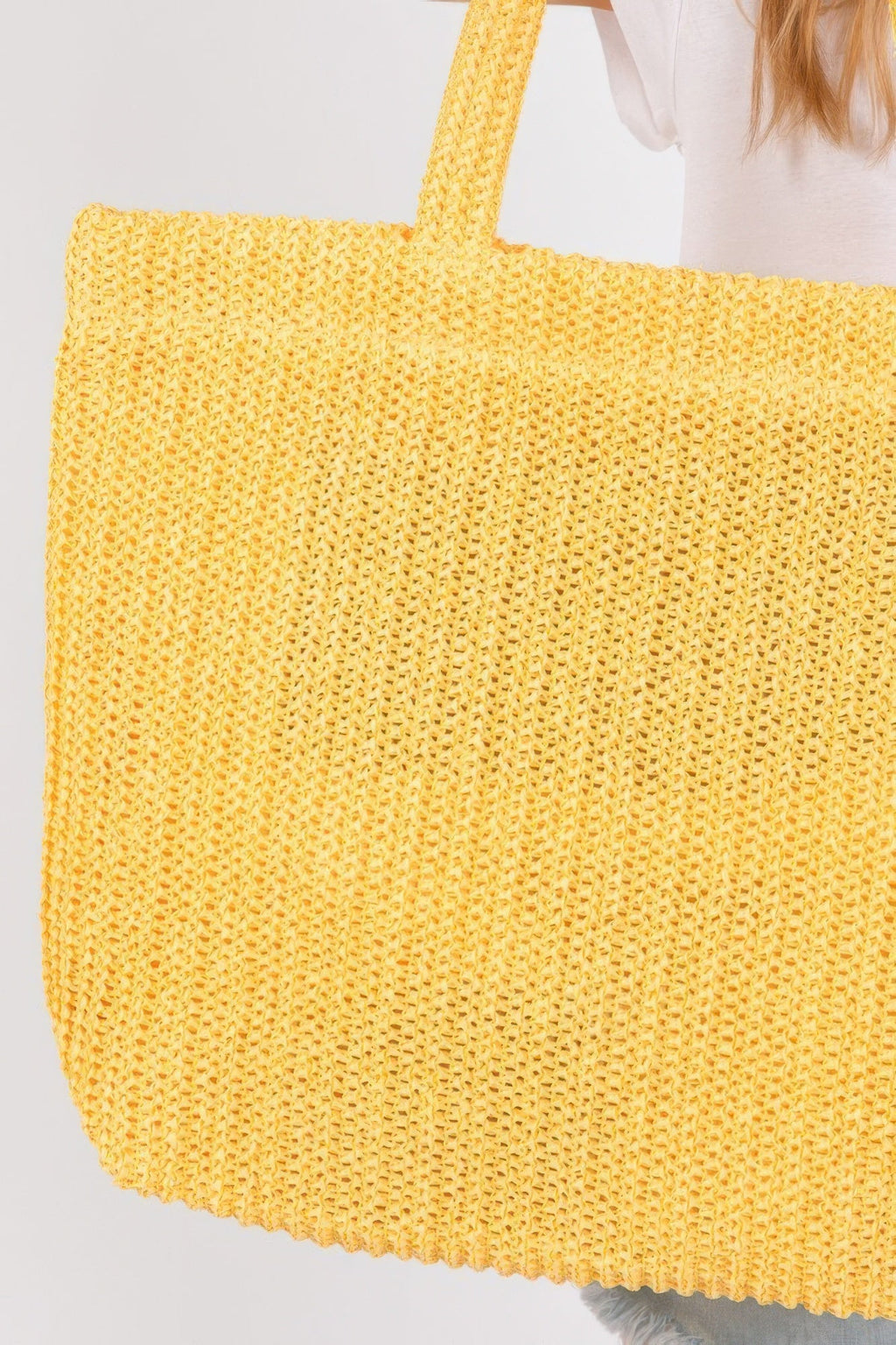 Solid Crochet Straw Bag