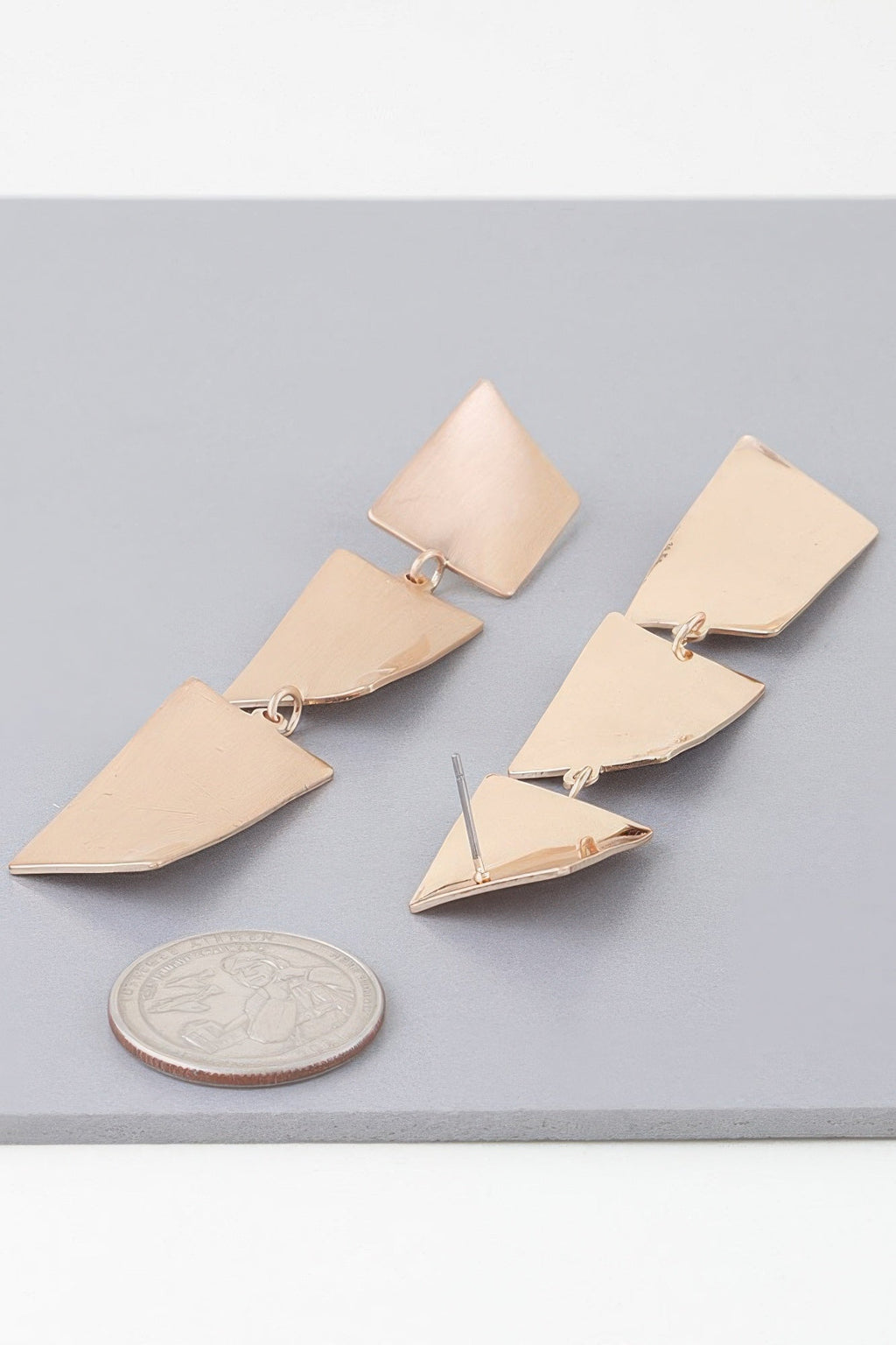 Triple Geometric Drop Earrings