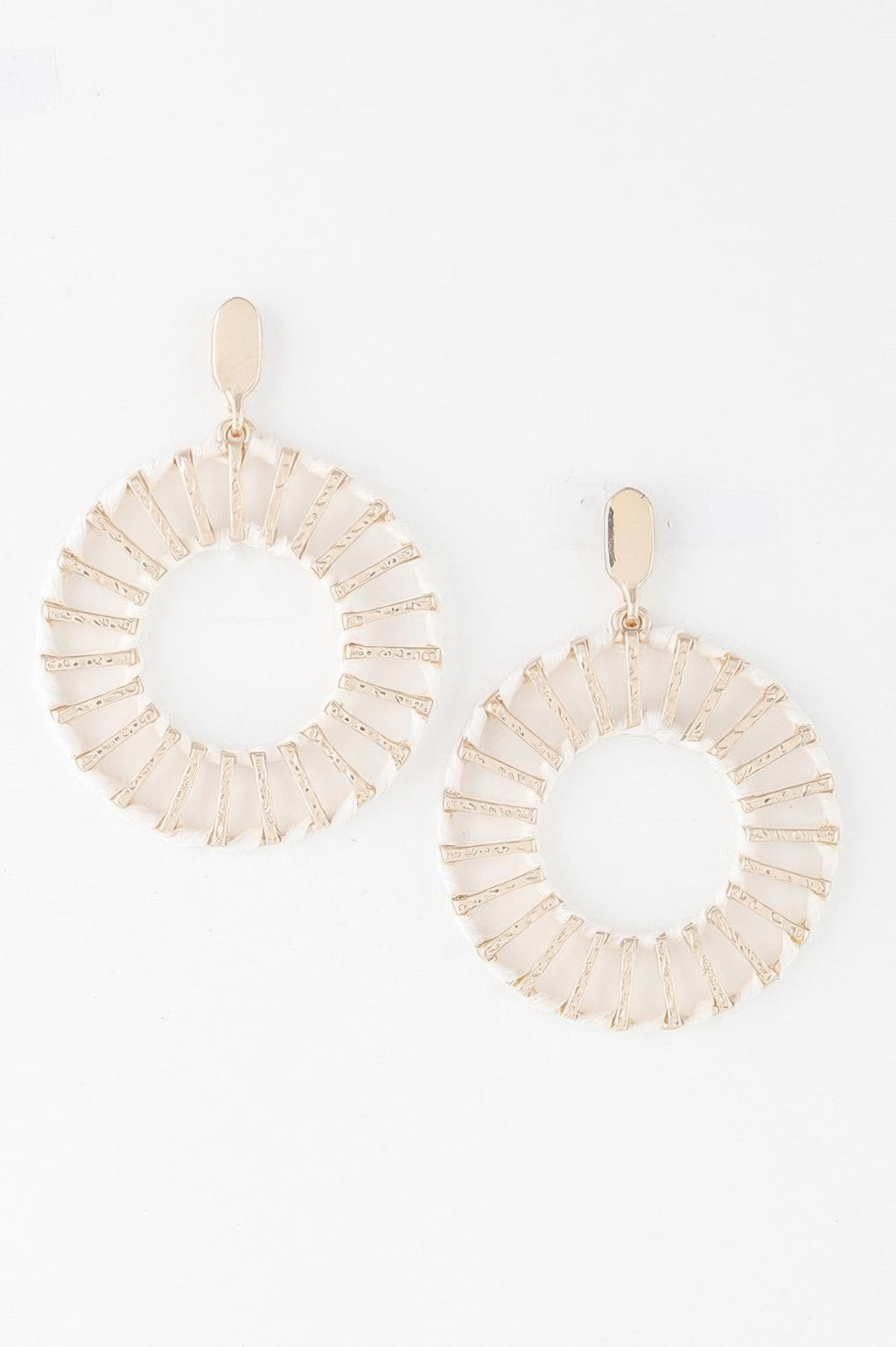 Twisted Weaved Disk Earrings